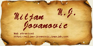 Miljan Jovanović vizit kartica